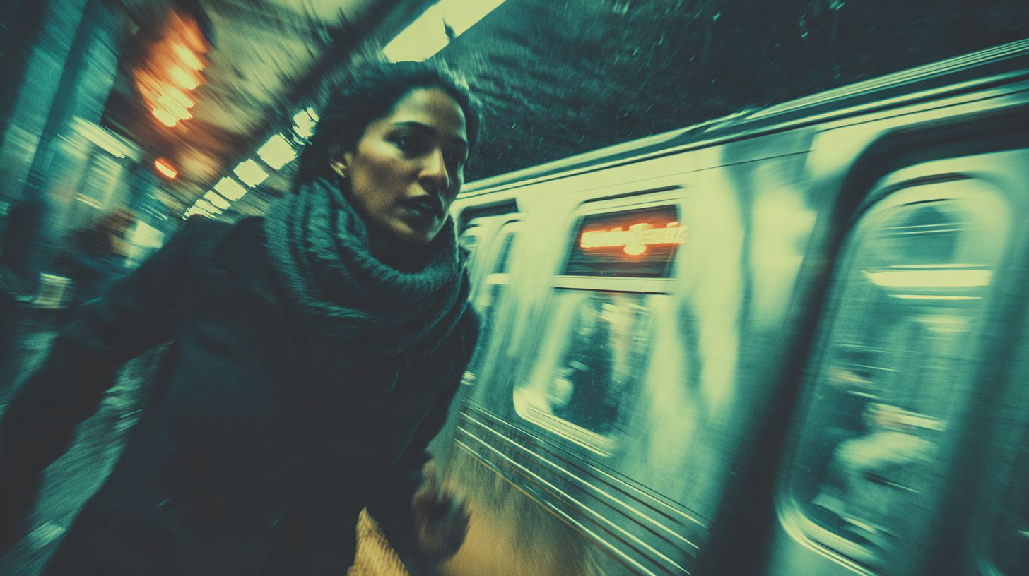 A subway platform in early light